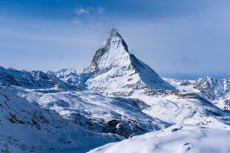 The Matterhorn above Zermatt in winter